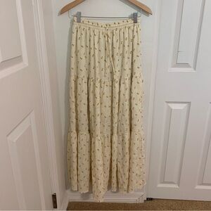Petal + Pup Ankle Length Maxi Skirt Adeline Buttercream Yellow Floral